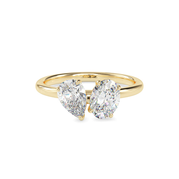 1.88Ct Oval & Pear Lab-Grown Diamond Toi Et Moi Gold Ring