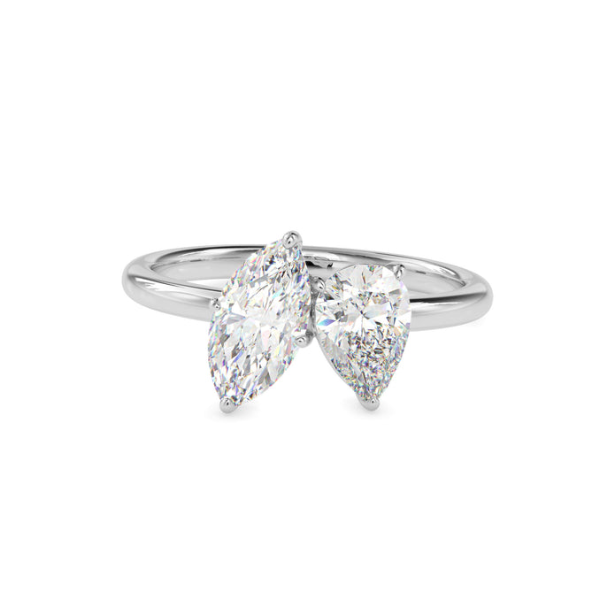 1.75Ct Marquise & Pear Lab-Grown Diamond Toi Et Moi Gold Ring