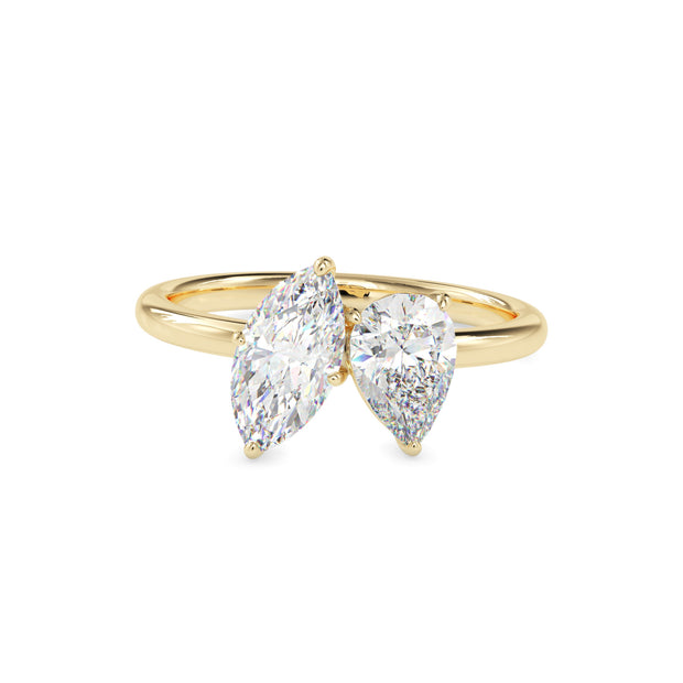 1.75Ct Marquise & Pear Lab-Grown Diamond Toi Et Moi Gold Ring