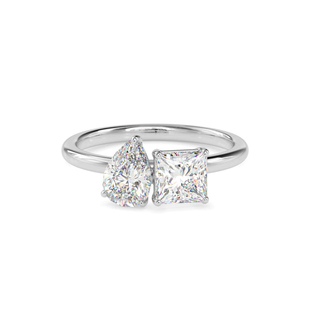 1.93Ct Princess & Pear Lab-Grown Diamond Toi Et Moi Gold Ring