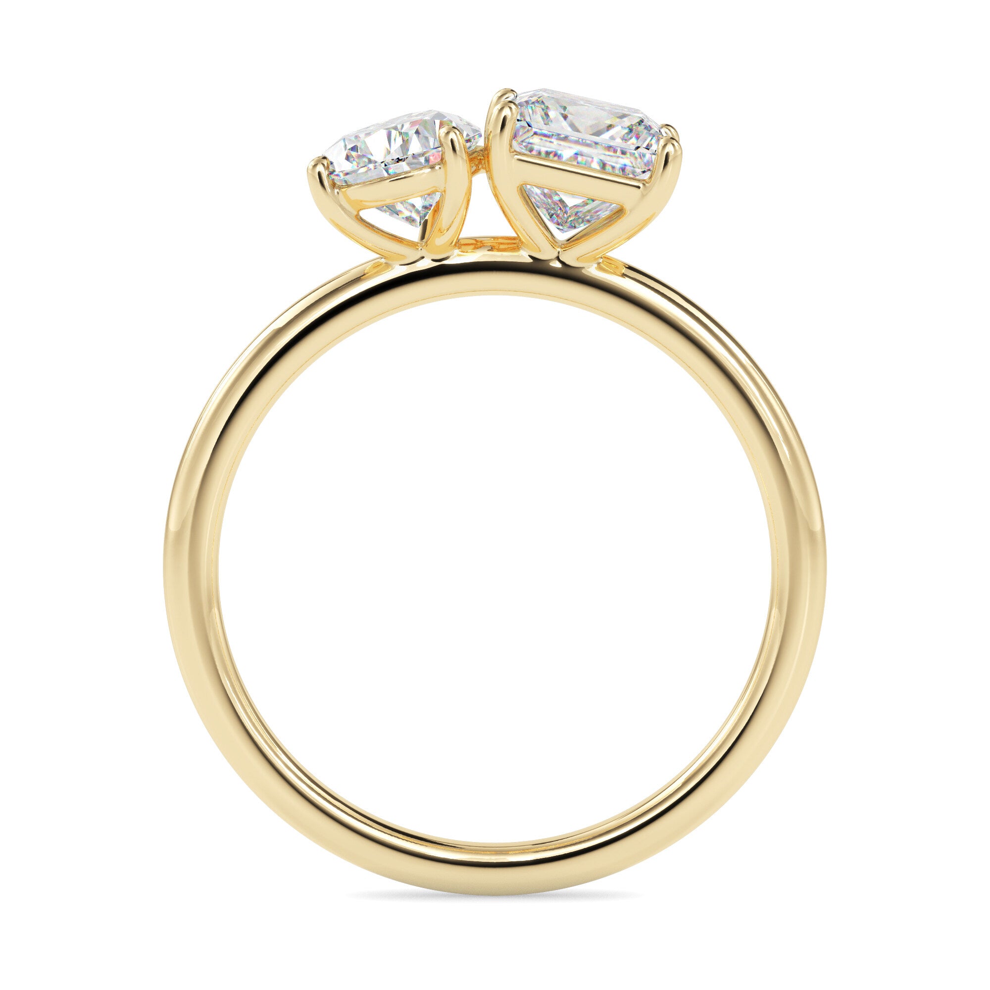 1.93Ct Princess & Pear Lab-Grown Diamond Toi Et Moi Gold Ring