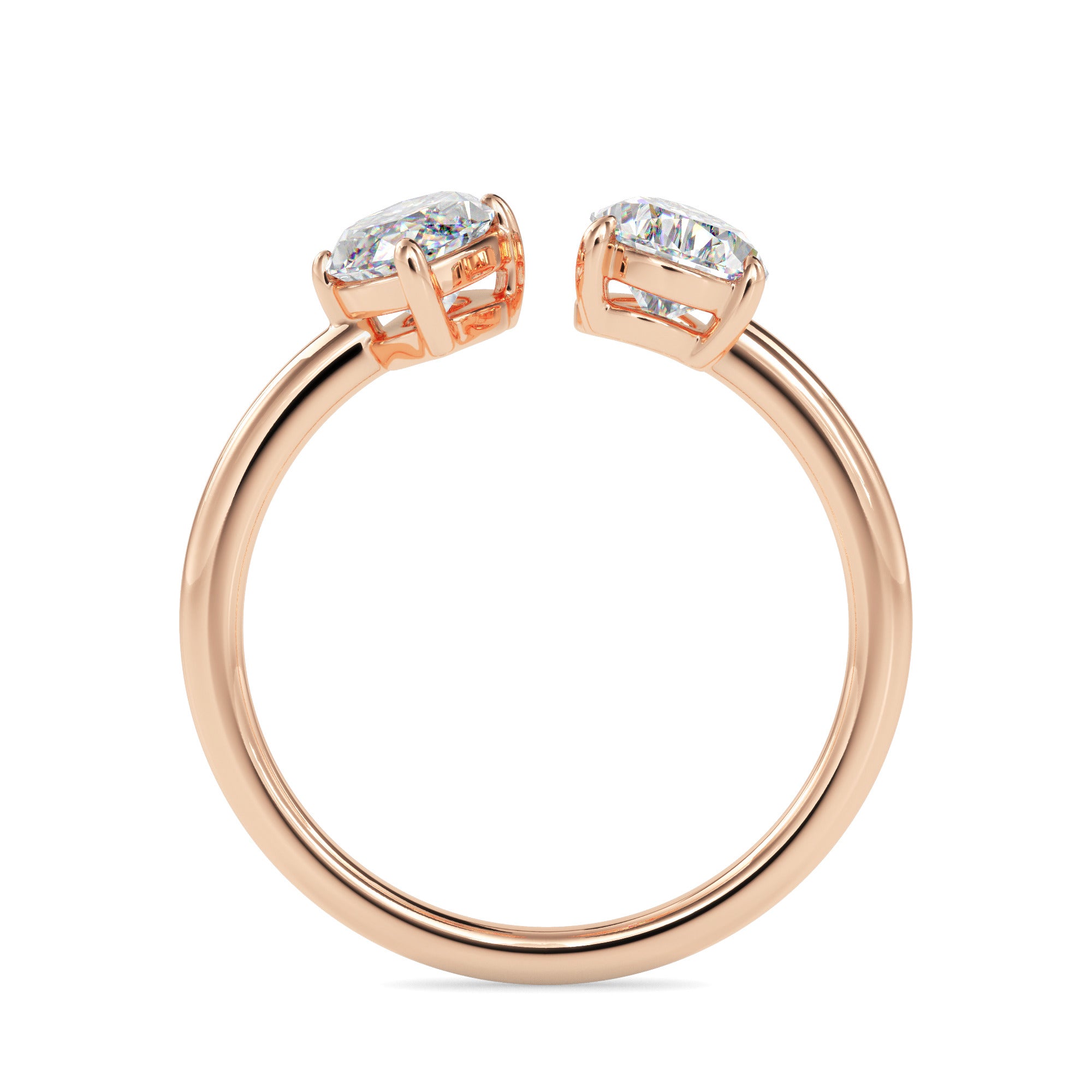 1.85Ct Marquise & Pear Open Gap Lab-Grown Diamond Toi Et Moi Gold Ring