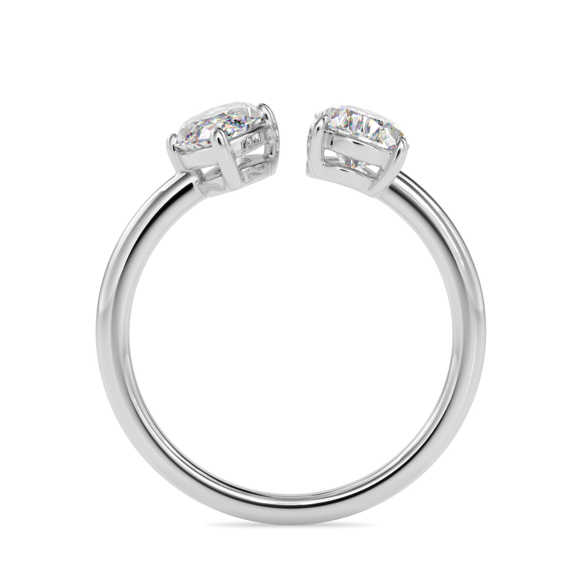 1.85Ct Marquise & Pear Open Gap Lab-Grown Diamond Toi Et Moi Gold Ring