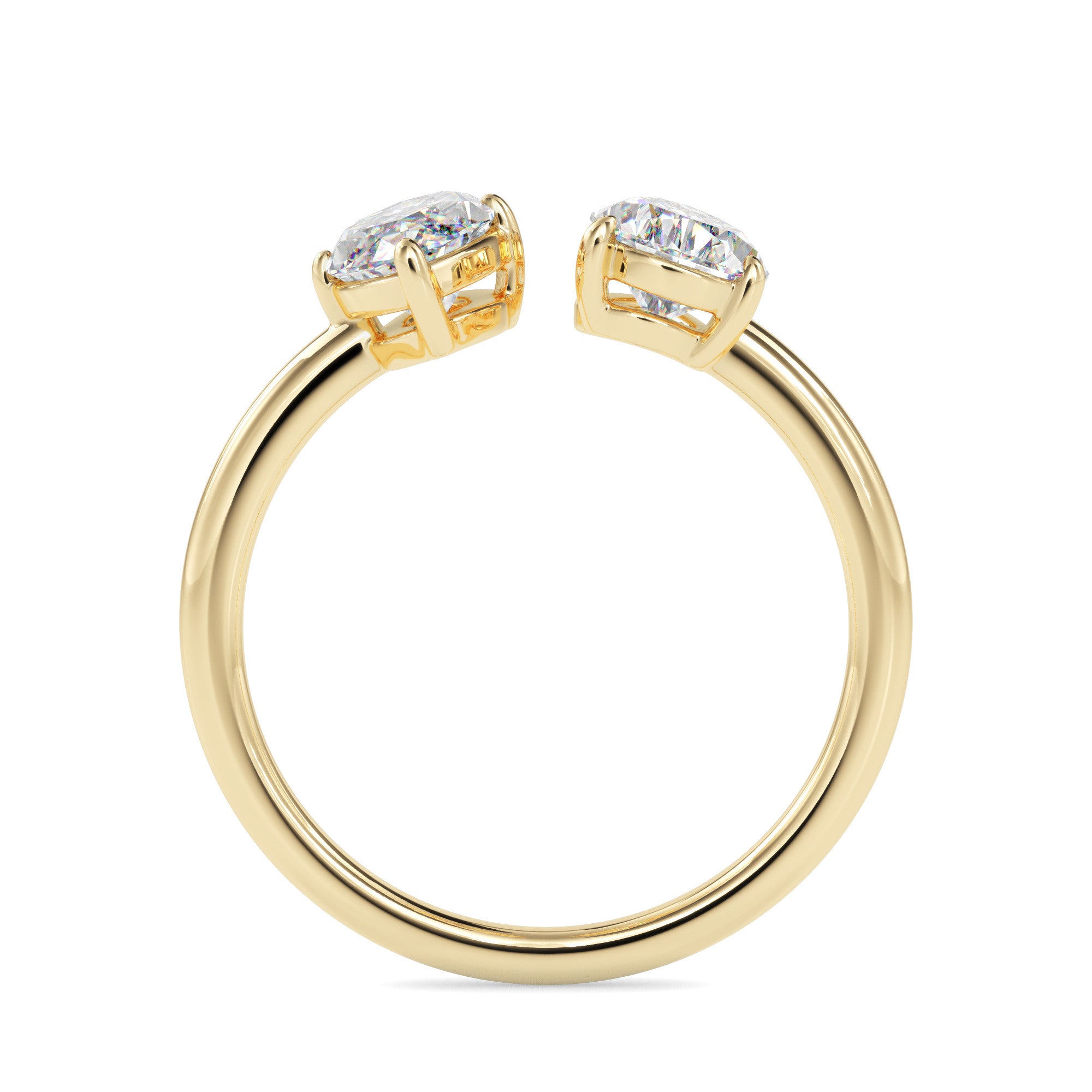 1.85Ct Marquise & Pear Open Gap Lab-Grown Diamond Toi Et Moi Gold Ring