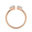 1.89Ct Oval & Pear Open Gap Lab-Grown Diamond Toi Et Moi Gold Ring