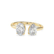 1.89Ct Oval & Pear Open Gap Lab-Grown Diamond Toi Et Moi Gold Ring