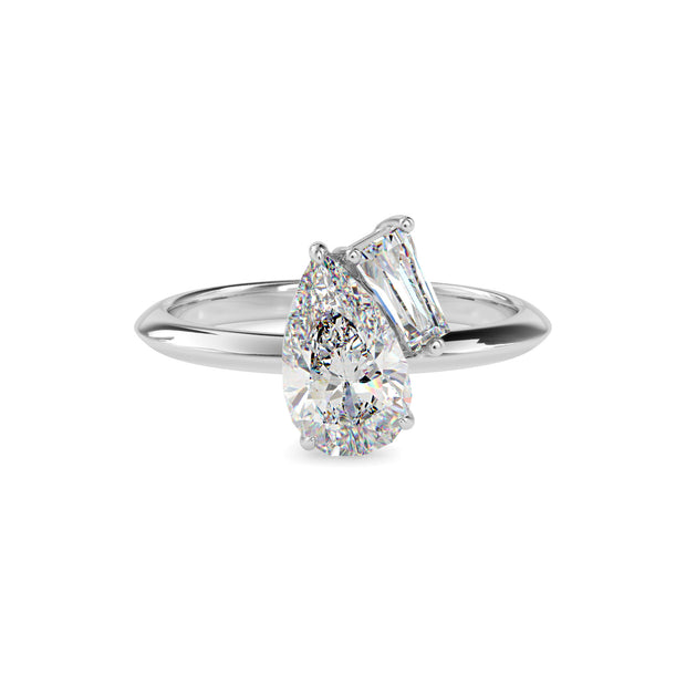 1.88Ct Pear & Baguette Lab-Grown Diamond Toi Et Moi Gold Ring