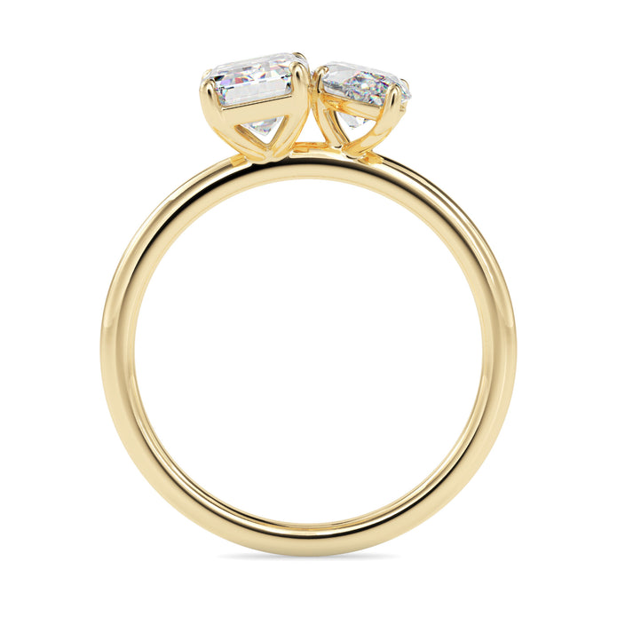 1.95Ct Emerald & Marquise Lab-Grown Diamond Toi Et Moi Gold Ring