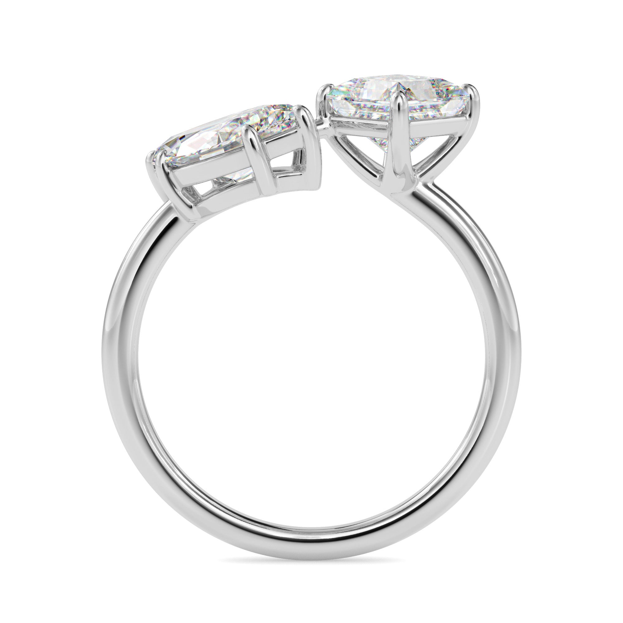 marquise and princess toi et moi lab-grown diamond ring in white gold