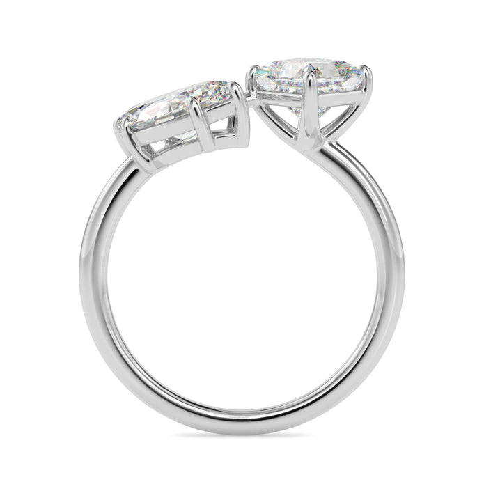 marquise and princess toi et moi lab-grown diamond ring in white gold