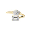 1.88Ct Emerald & Pear Lab-Grown Diamond Toi Et Moi Gold Ring
