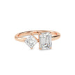 1.90Ct Emerald & Princess Lab-Grown Diamond Toi Et Moi Gold Ring