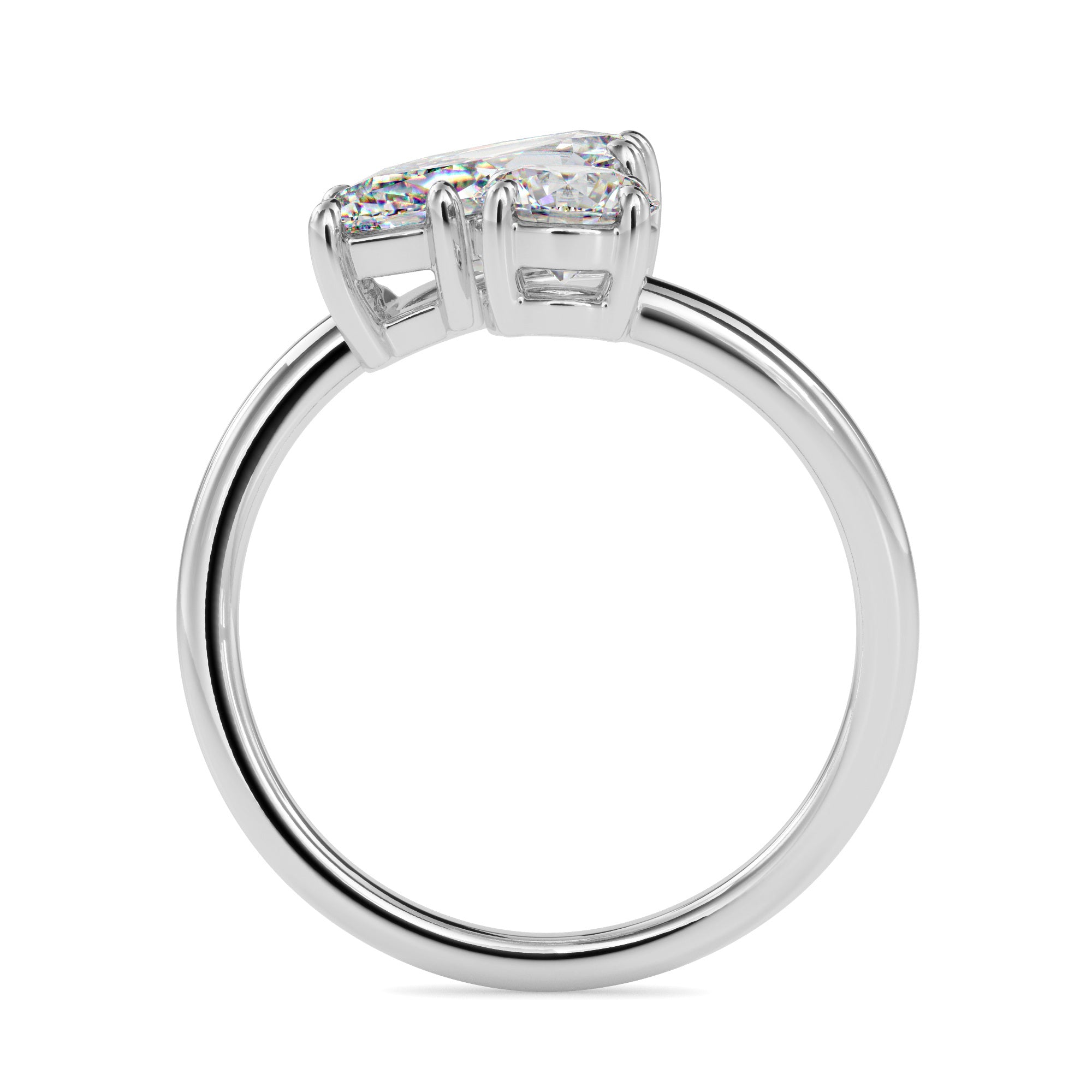 1.88Ct Round & Marquise Lab-Grown Diamond Toi Et Moi Gold Ring