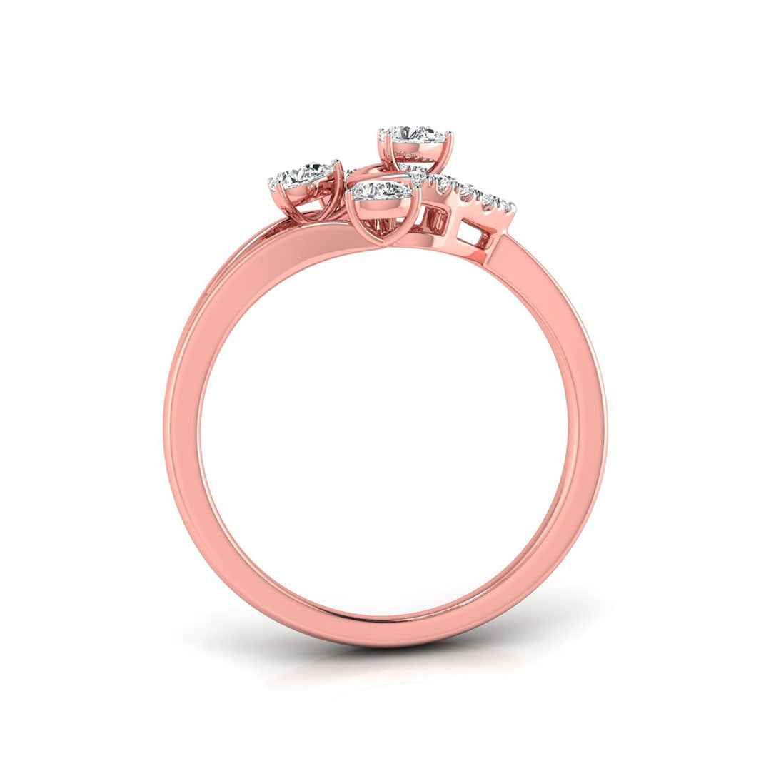 0.24Ct Leaf Like Design Pear Cut Prong Set Lab-Grown Diamond Ring