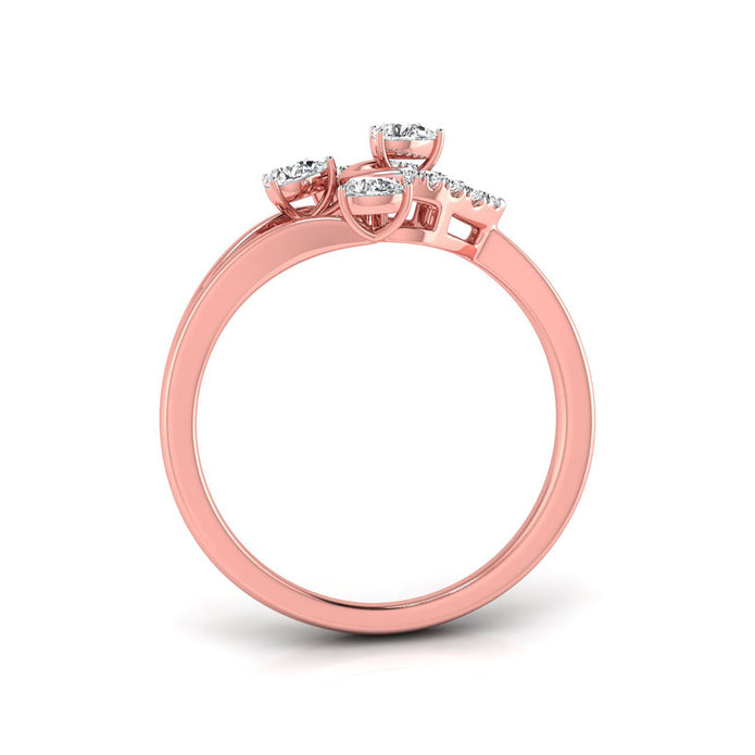 0.24Ct Leaf Like Design Pear Cut Prong Set Lab-Grown Diamond Ring