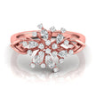 0.29Ct Round & Pear Cut Cluster Cocktail Lab-Grown Diamond Ring
