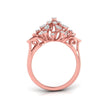 round and pear cut cluster cocktail diamond ring in rose gold