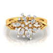 0.29Ct Round & Pear Cut Cluster Cocktail Lab-Grown Diamond Ring