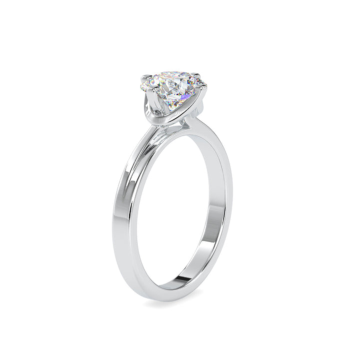 round cut solitaire lab-grown diamond ring in white gold
