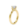 round cut solitaire lab-grown diamond ring in yellow gold