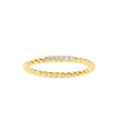 rope style pave diamond ring in yellow gold