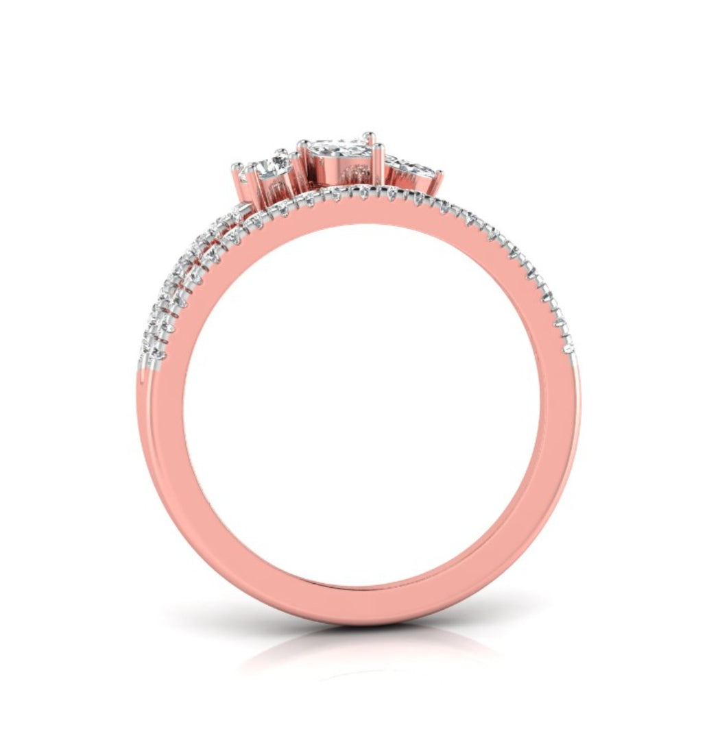 butterfly bloom marquise cut lab-grown diamond band in rose gold