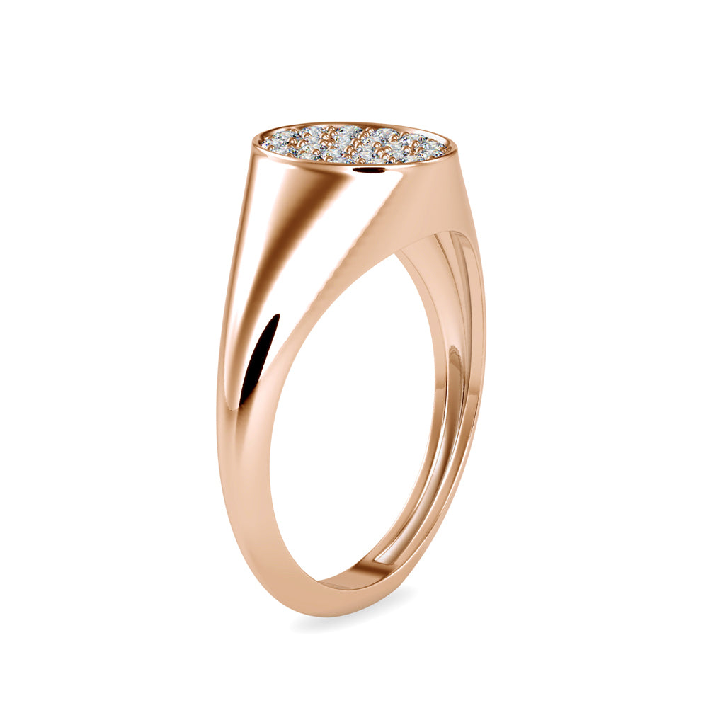 cluster bezel diamond ring in rose gold