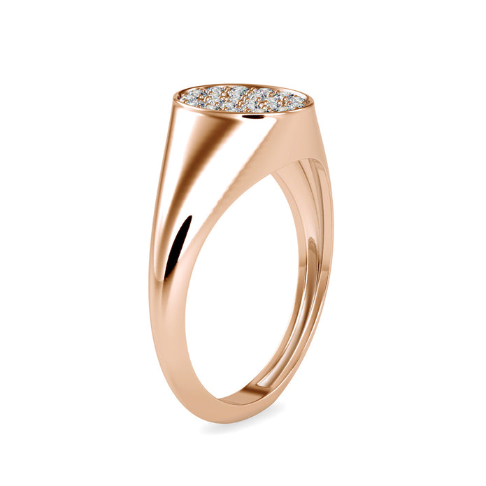 cluster bezel diamond ring in rose gold