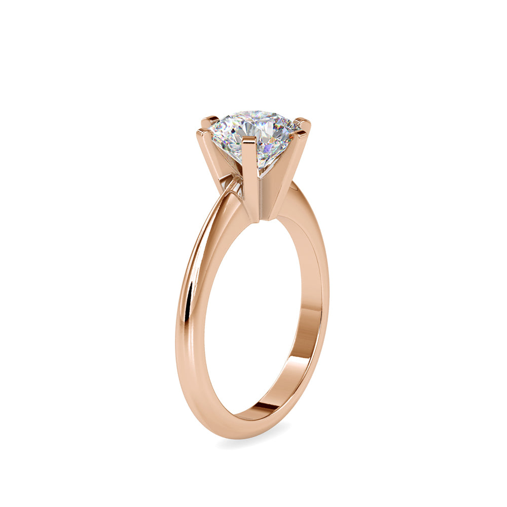 round solitaire lab-grown diamond ring in rose gold