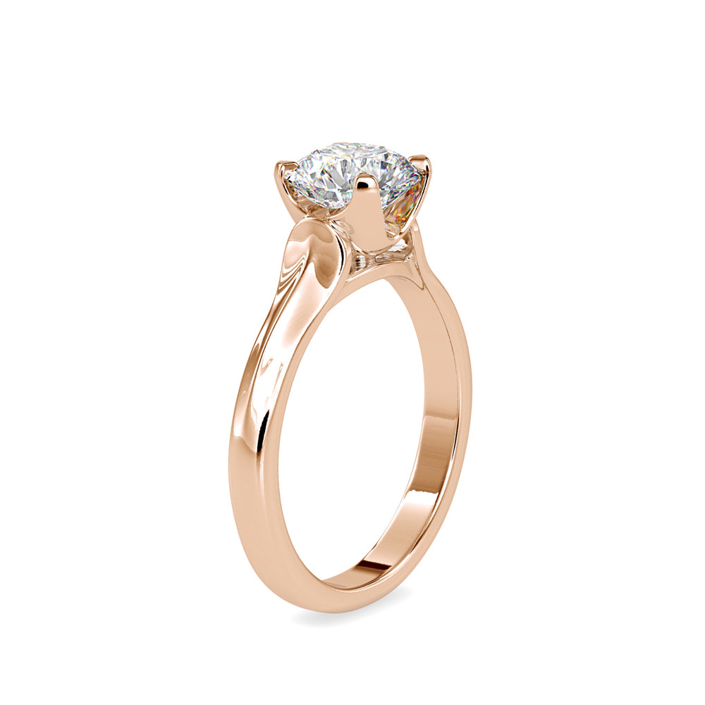 round cut solitaire lab-grown diamond ring in rose gold