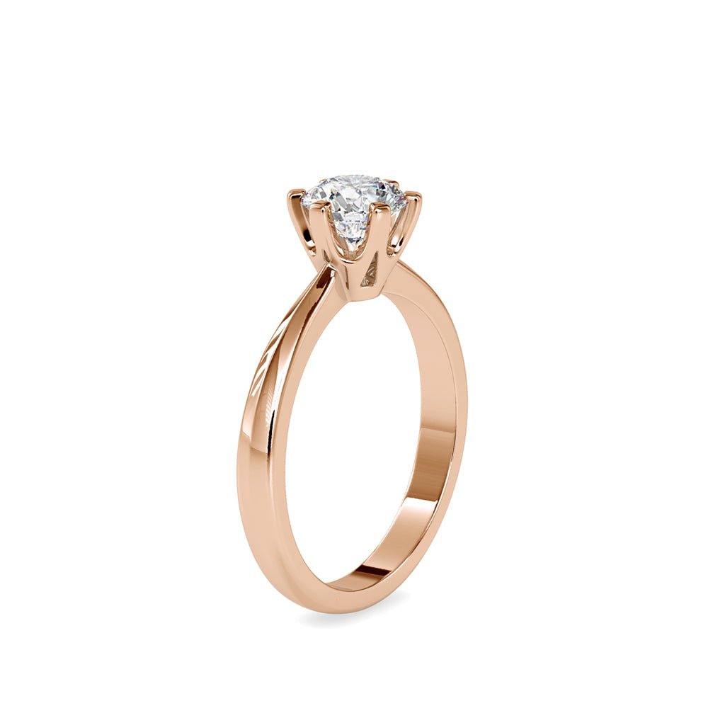 round solitaire lab-grown diamond ring in rose gold