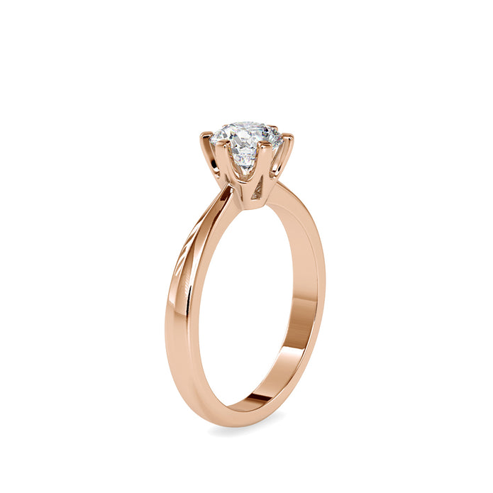 round solitaire lab-grown diamond ring in rose gold