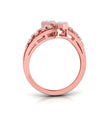 round cut dual square lab-grown diamond ring in rose gold