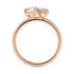 emerald and marquise toi et moi lab-grown diamond ring in rose gold