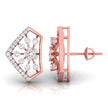 floral cluster diamond stud earrings in rose gold
