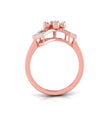 floral design round cut diamond ring in rose gold