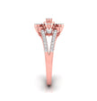 floral halo cocktail diamond ring in rose gold