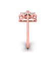 geometric floral diamond ring in rose gold