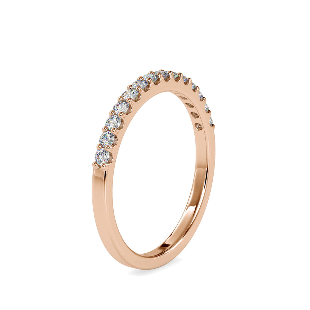 pavé half eternity lab-grown diamond ring in rose gold