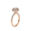 cushion halo lab-grown diamond ring in rose gold