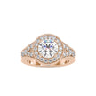 round cut halo lab-grown diamond ring in rose gold