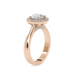 Rose Gold Halo Round Lab-Grown Diamond Ring