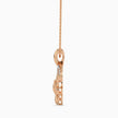 heart motif diamond pendant necklace in rose gold