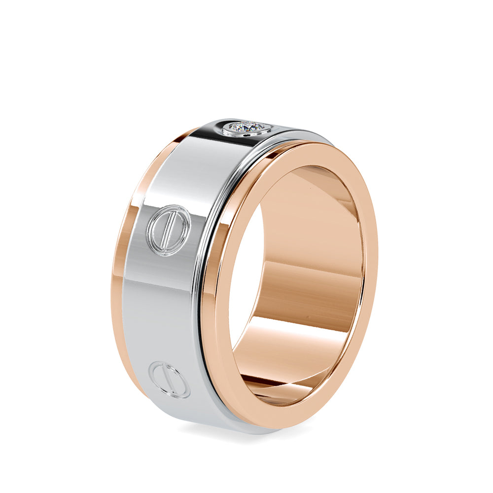 round cut bezel set lab-grown diamond ring in rose gold