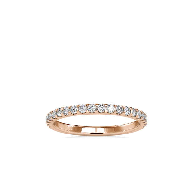 pavé half eternity lab-grown diamond ring in rose gold