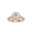 round halo lab-grown diamond ring in rose gold