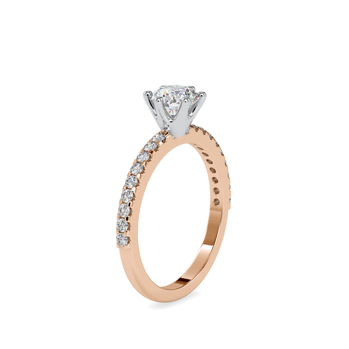 round solitaire lab-grown diamond ring in rose gold