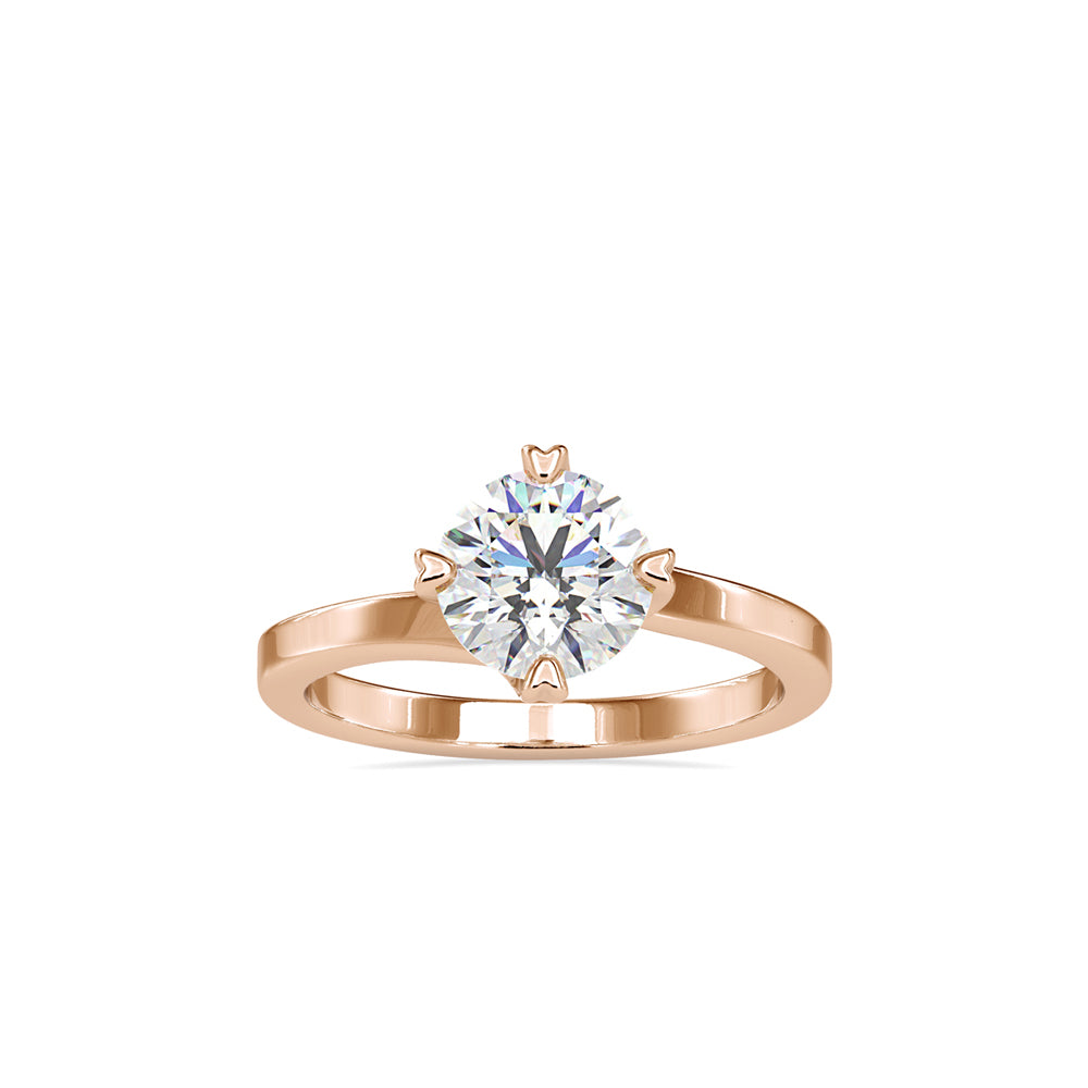 round cut solitaire lab-grown diamond ring in rose gold
