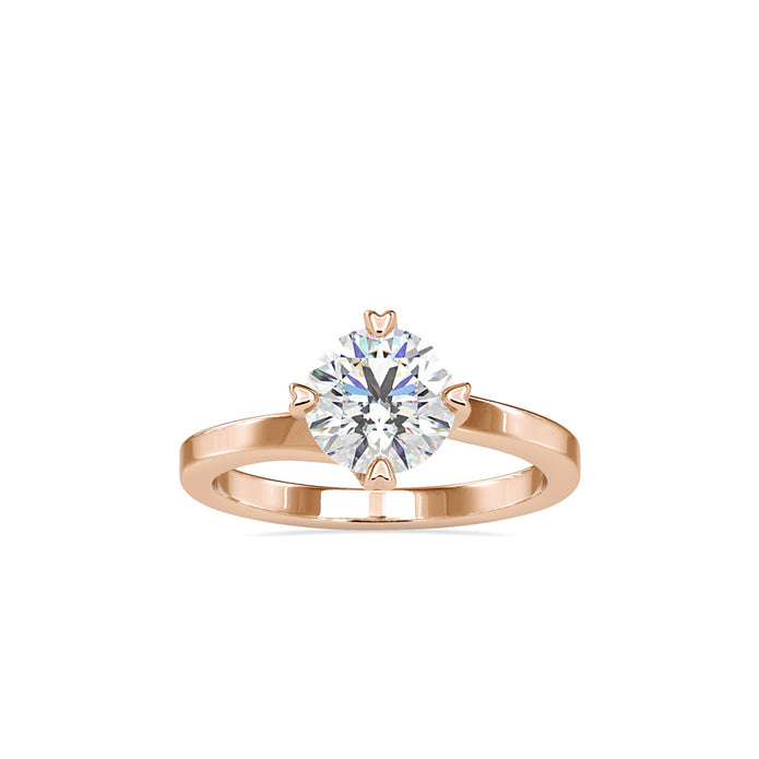 round cut solitaire lab-grown diamond ring in rose gold