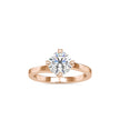 round cut solitaire lab-grown diamond ring in rose gold